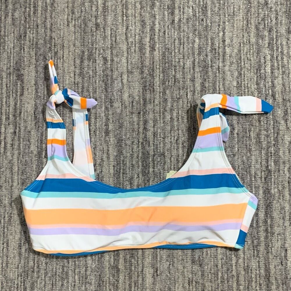 Brand New GB Women's Large Removable Pads‎ Surf Side Striped Bikini Top Swimwear